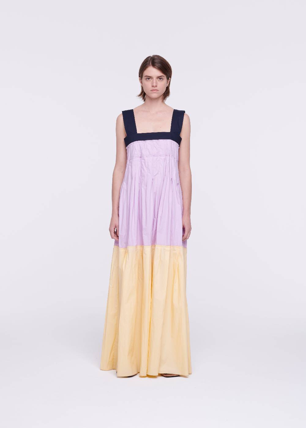 Plan C ABITO LUNGO IN COTONE COLOR BLOCK Offerta