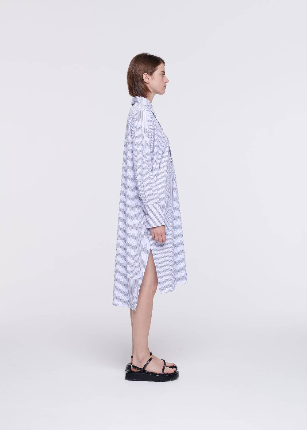 Plan C ABITO CAMICIA A RIGHE IN COTONE Outlet