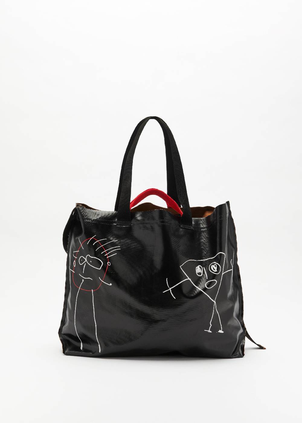 Plan C SHOPPER NERA "PILI E BIANCA" GRANDE Moda