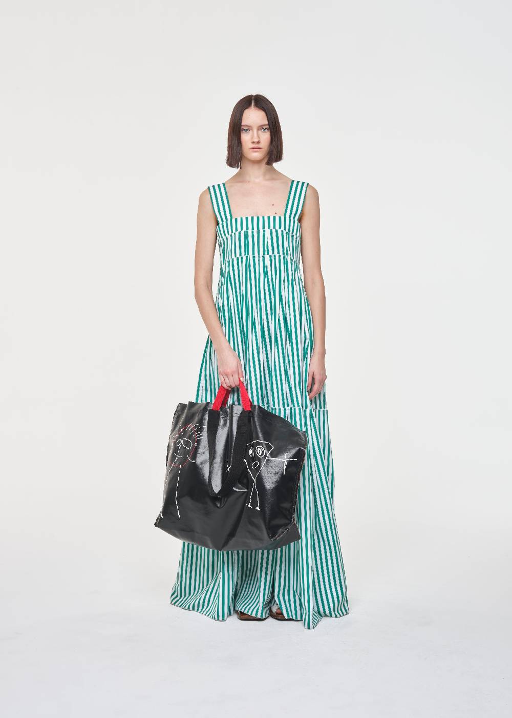Plan C SHOPPER NERA "PILI E BIANCA" GRANDE Moda