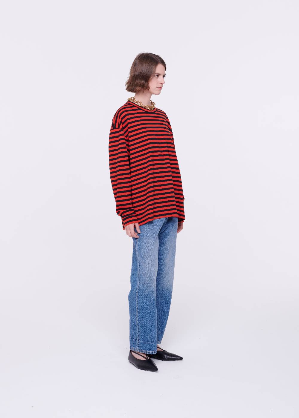 Plan C T-SHIRT A MANICHE LUNGHE A RIGHE Flash Sale