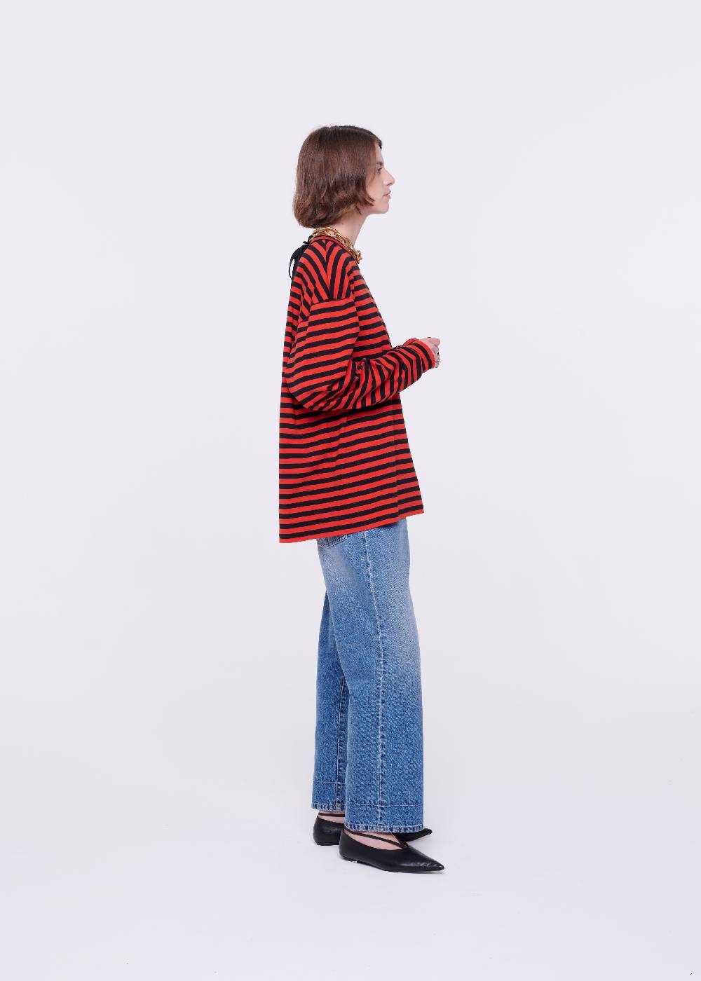 Plan C T-SHIRT A MANICHE LUNGHE A RIGHE Flash Sale