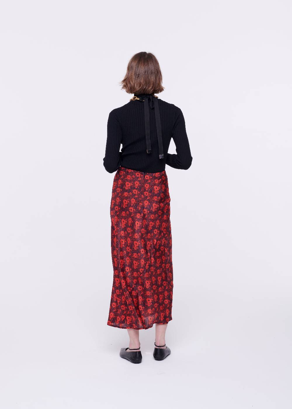 Plan C GONNA MIDI IN SETA CON STAMPA FLOREALE Fornitura limitata