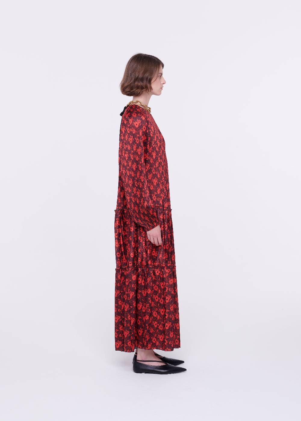 Plan C ABITO MIDI PLISSETTATO CON STAMPA FLOREAE Shopping online