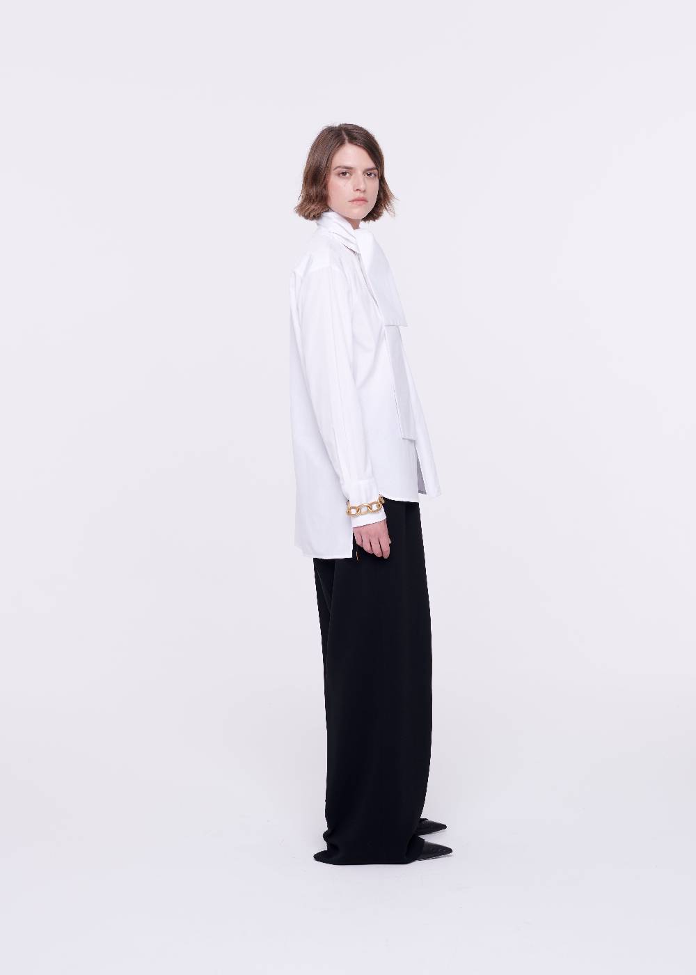 Plan C CAMICIA BIANCA DI COTONE CON FOULARD Offerta San Valentino