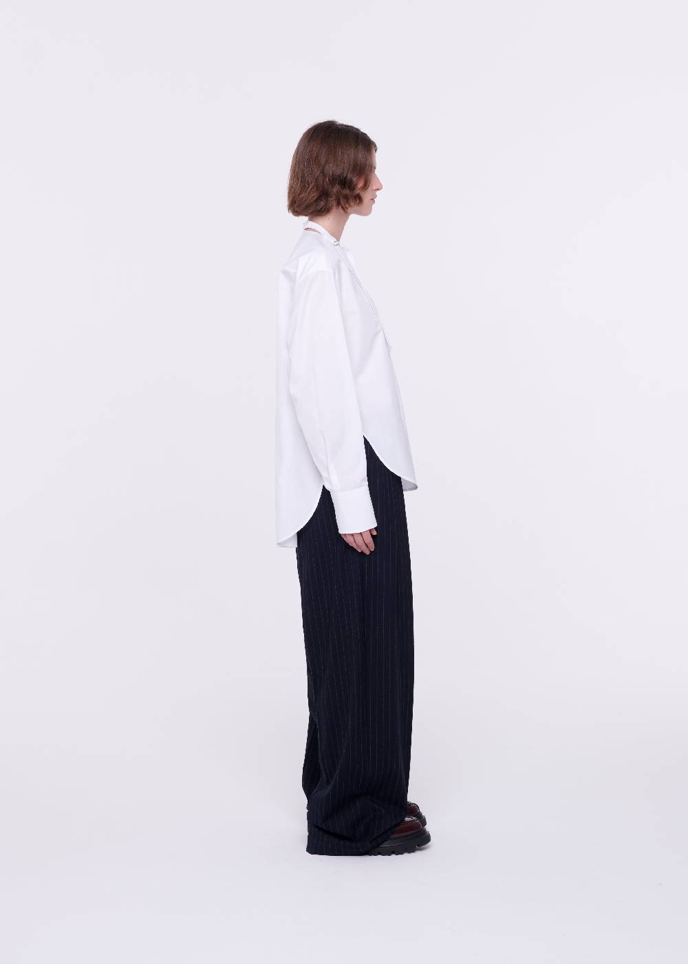Plan C CAMICIA BIANCA DI COTONE CON PAPILLON Offerta Anniversario