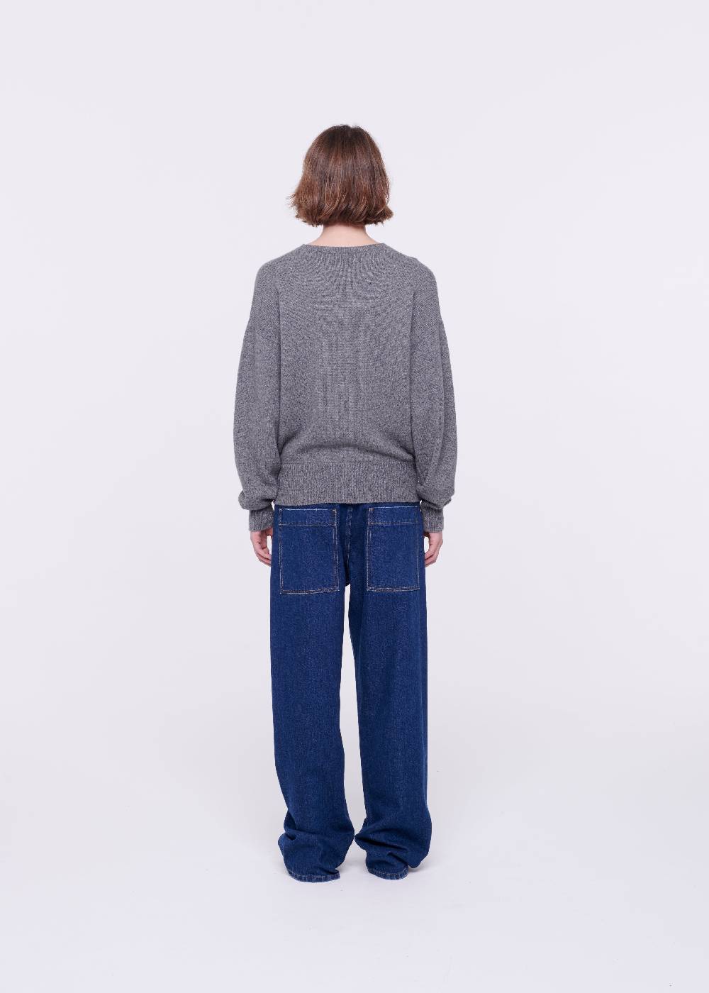 Plan C JEANS A GAMBA AMPIA CON CINTURA NERA Vendita calda