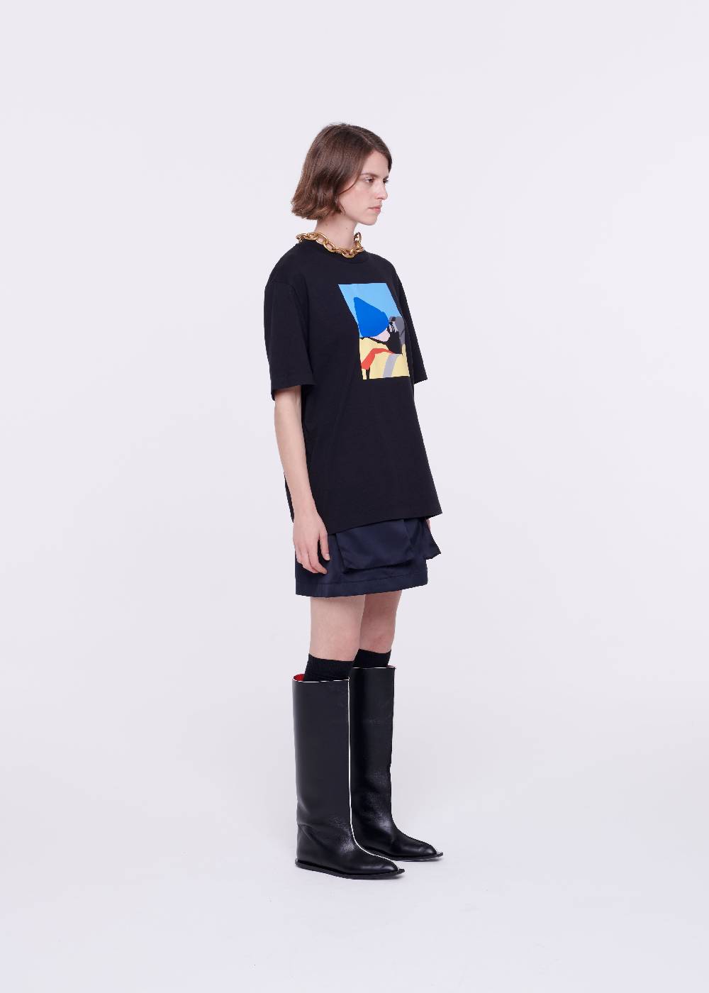 Plan C T-SHIRT NERA IN COTONE CON STAMPA Online Outlet