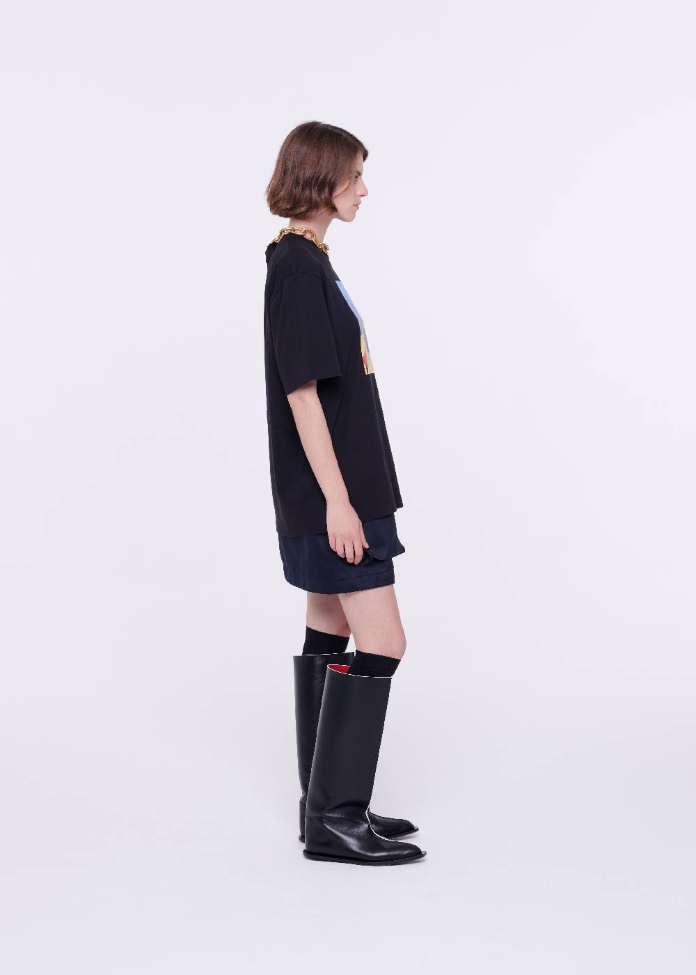 Plan C T-SHIRT NERA IN COTONE CON STAMPA Online Outlet