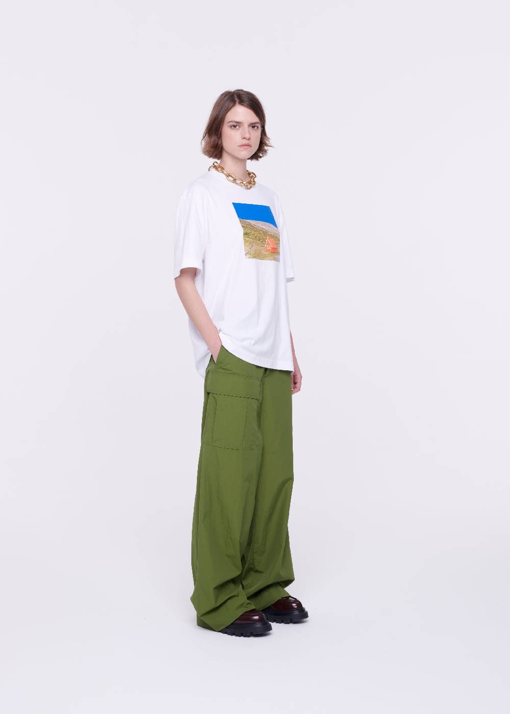 Plan C T-SHIRT BIANCA IN COTONE CON STAMPA Offerta temporanea