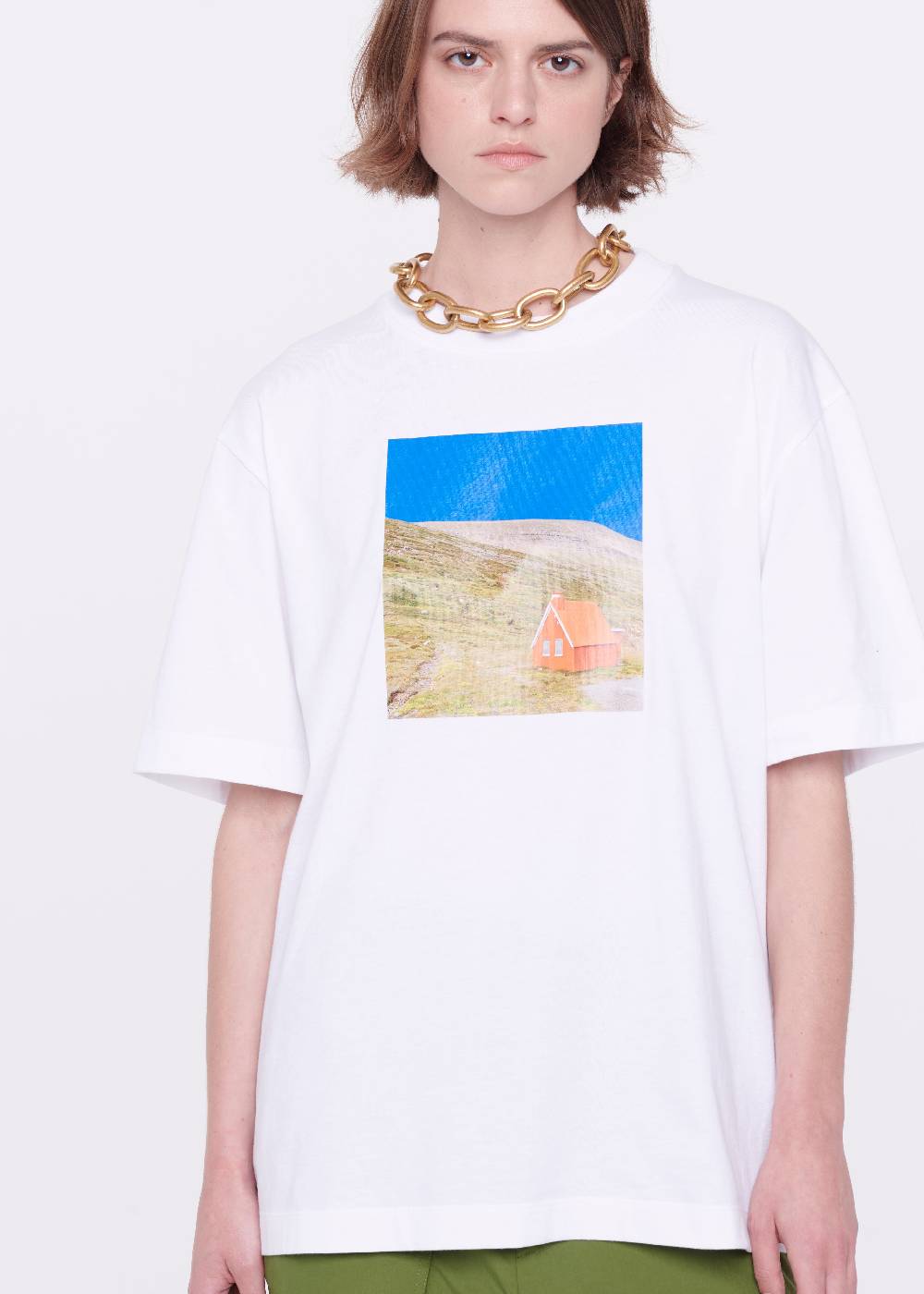 Plan C T-SHIRT BIANCA IN COTONE CON STAMPA Offerta temporanea