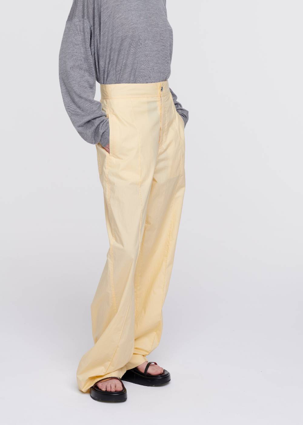 Plan C PANTALONI AMPI IN COTONE COLOR ZABAIONE Bestseller