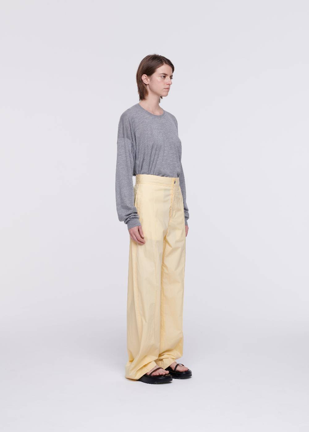 Plan C PANTALONI AMPI IN COTONE COLOR ZABAIONE Bestseller