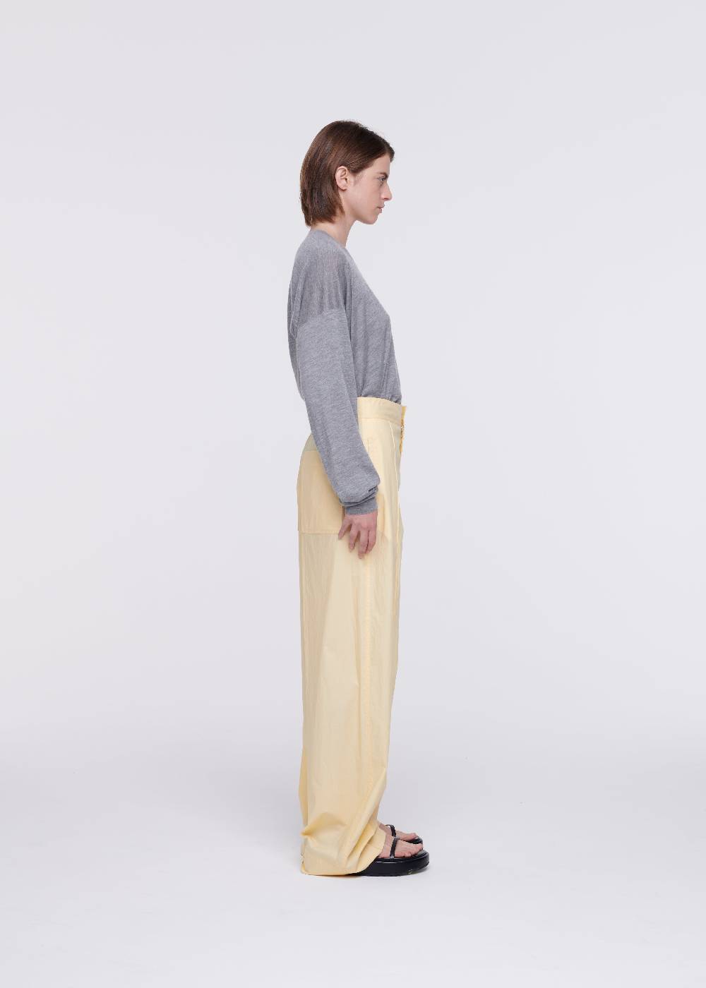 Plan C PANTALONI AMPI IN COTONE COLOR ZABAIONE Bestseller