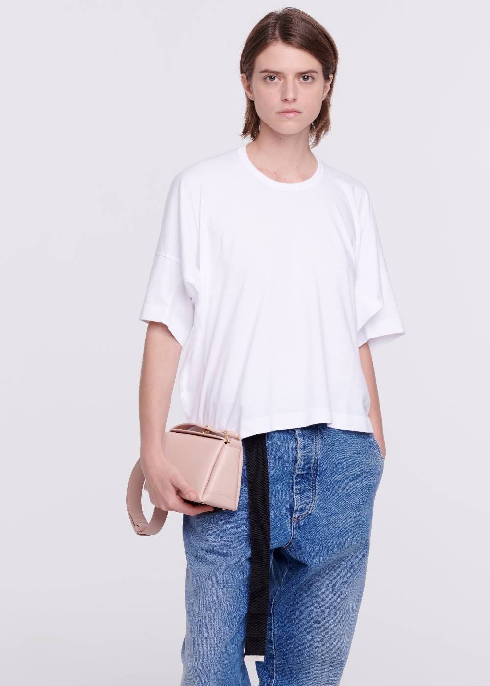 Plan C T-SHIRT BIANCA DRAPPEGGIATA IN COTONE Enormi risparmi