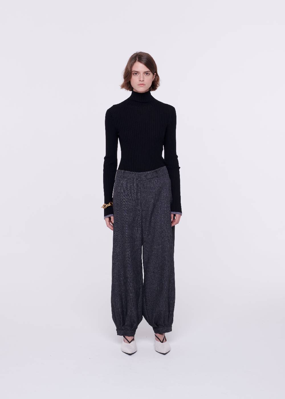 Plan C PANTALONI BALLOON GRIGIO SCURO Ritorno libero