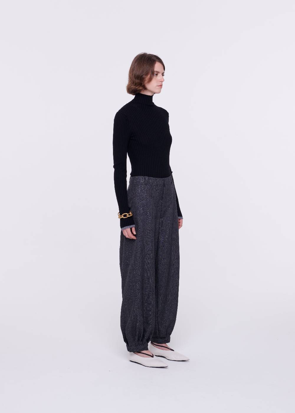 Plan C PANTALONI BALLOON GRIGIO SCURO Ritorno libero