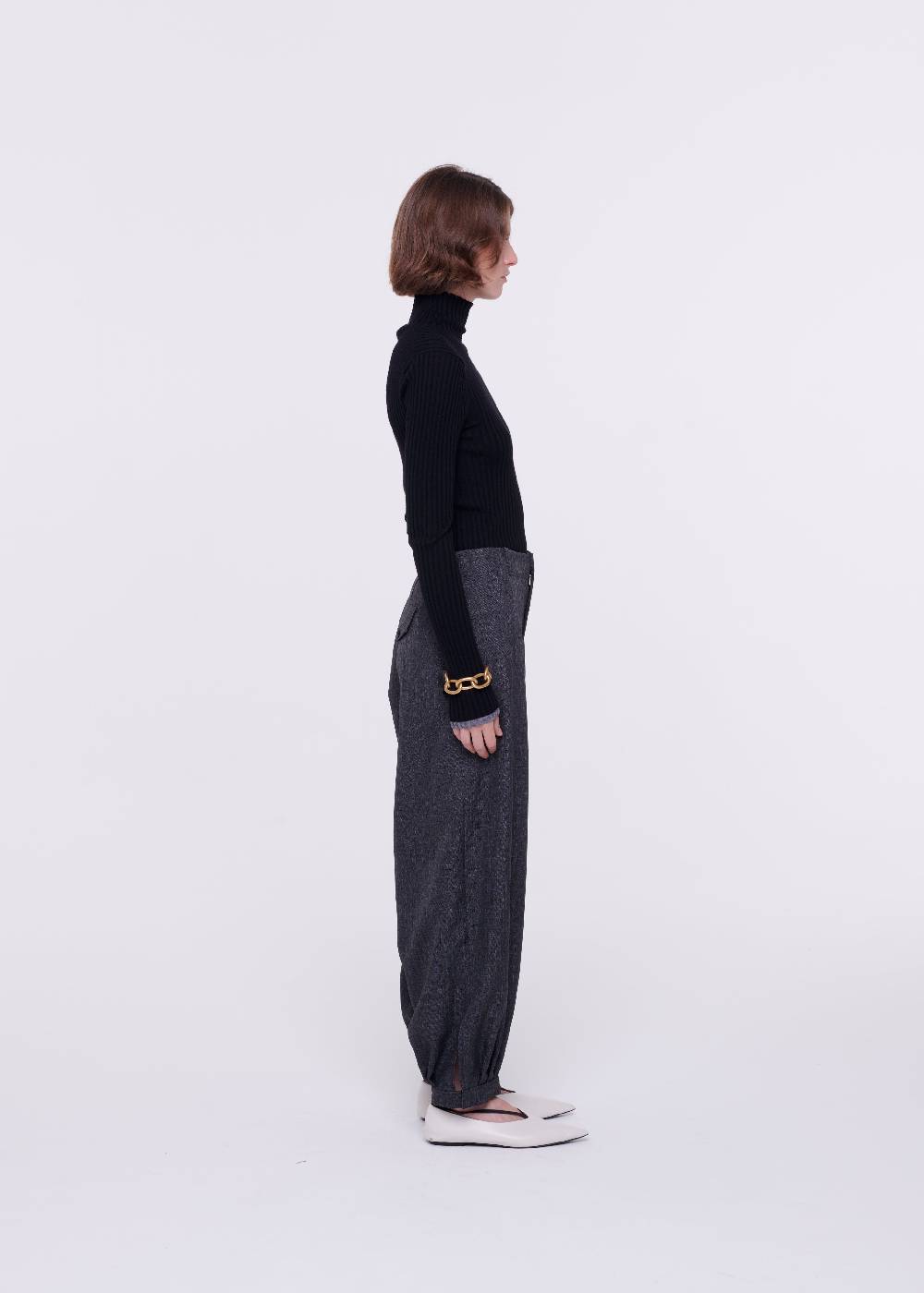 Plan C PANTALONI BALLOON GRIGIO SCURO Ritorno libero