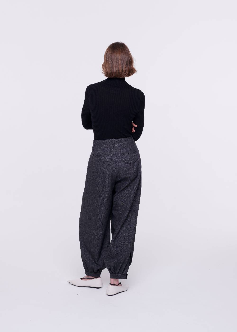 Plan C PANTALONI BALLOON GRIGIO SCURO Ritorno libero