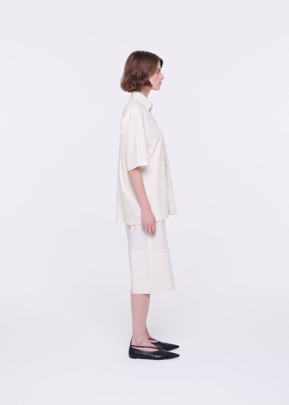 Plan C CAMICIA IN COTONE TECNICO CON RICAMO IN PAILLETTES Ultimi tre giorni