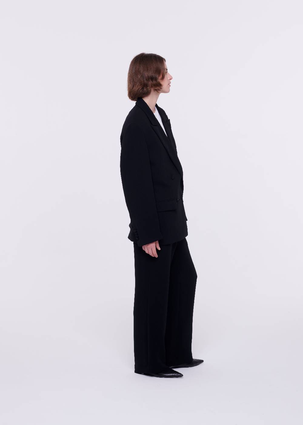 Plan C BLAZER DOPPIOPETTO IN CADY NERO Fino al 50% di sconto