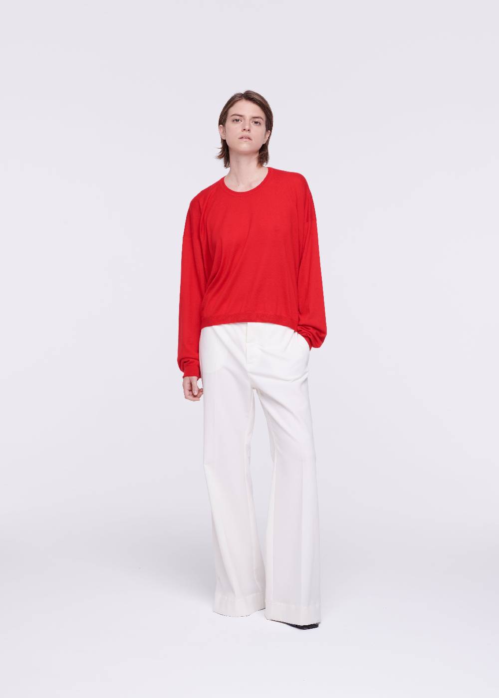 Plan C MAGLIONE ROSSO IN CASHMERE DRAPPEGGIATO Solo un giorno rimasto