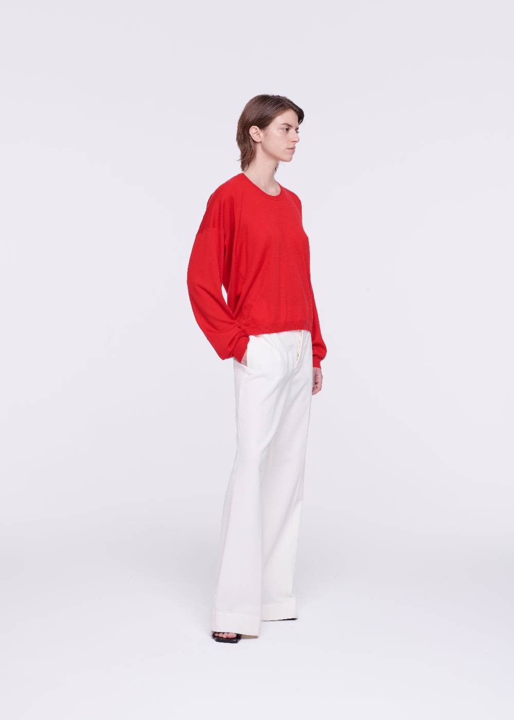 Plan C MAGLIONE ROSSO IN CASHMERE DRAPPEGGIATO Solo un giorno rimasto