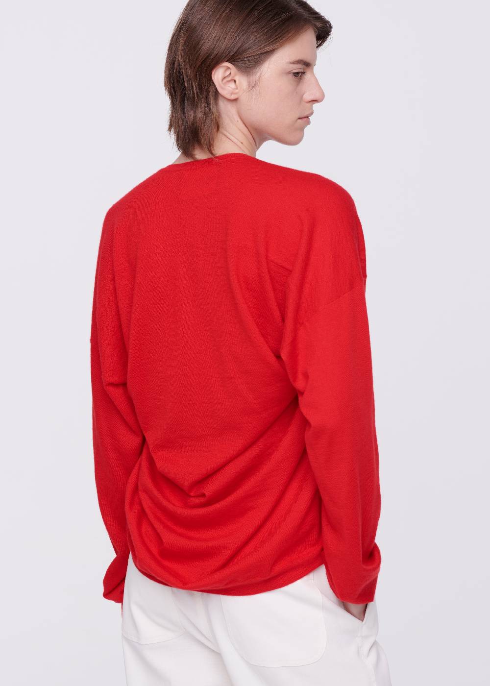 Plan C MAGLIONE ROSSO IN CASHMERE DRAPPEGGIATO Solo un giorno rimasto