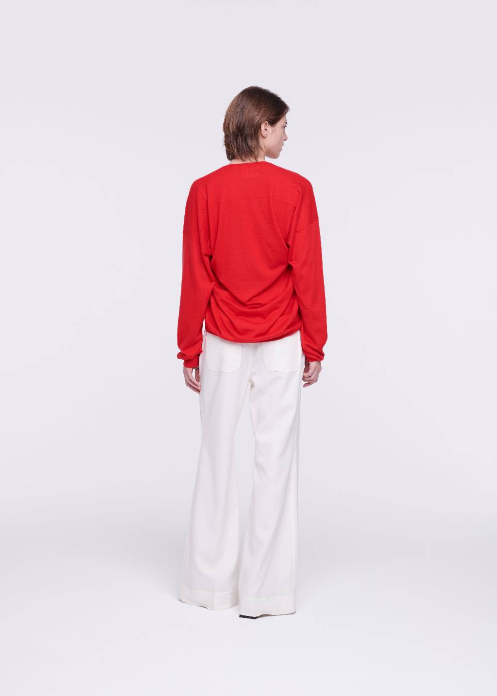 Plan C MAGLIONE ROSSO IN CASHMERE DRAPPEGGIATO Solo un giorno rimasto