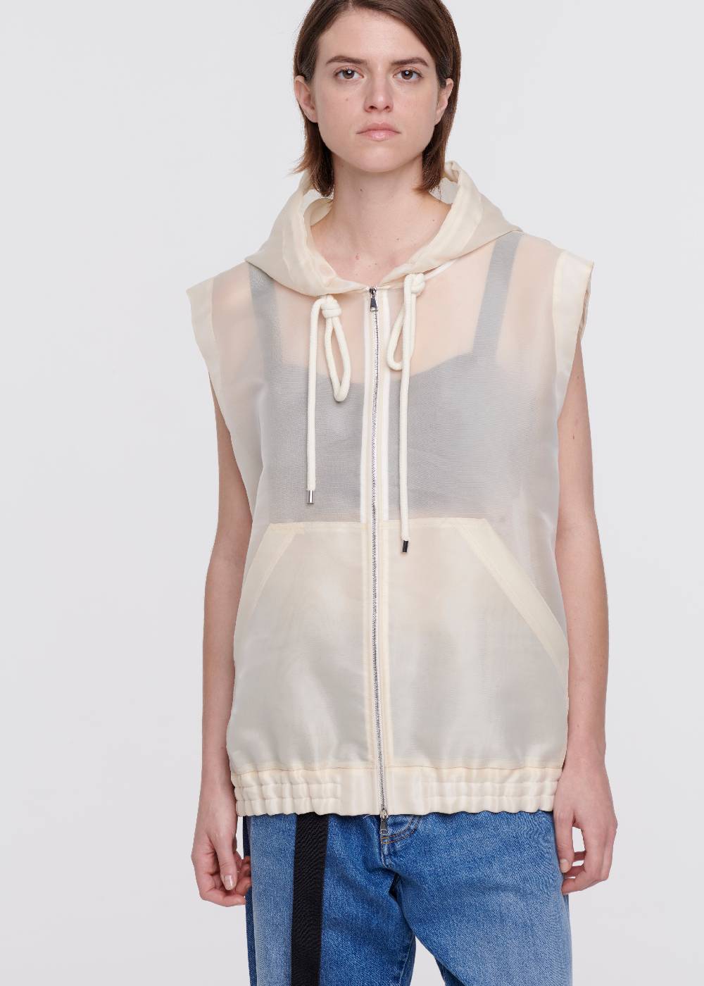 Plan C GILET CON CAPPUCCIO IN ORGANZA Super sconto