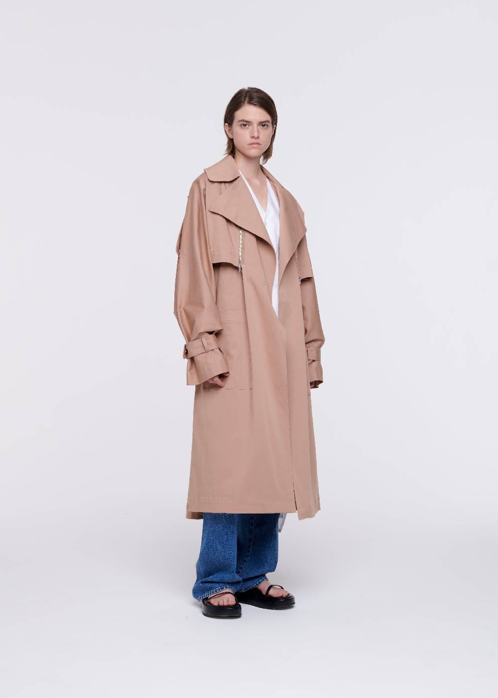 Plan C TRENCH IN COTONE COLOR CARAMELLO Enormi sconti