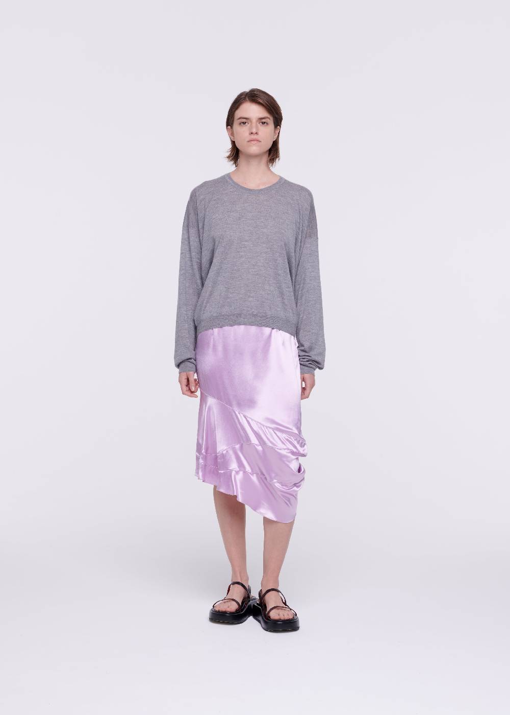 Plan C MAGLIONE GRIGIO IN CASHMERE DRAPPEGGIATO Limitato a 3 giorni