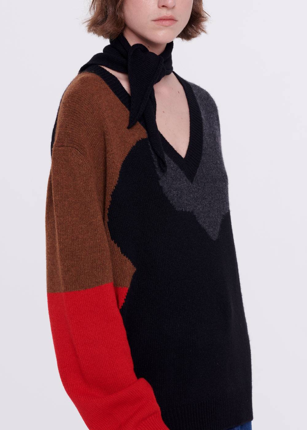 Plan C MAGLIONE CON SCIALLE IN LANA A TRAMA "FILIPPO" In vendita