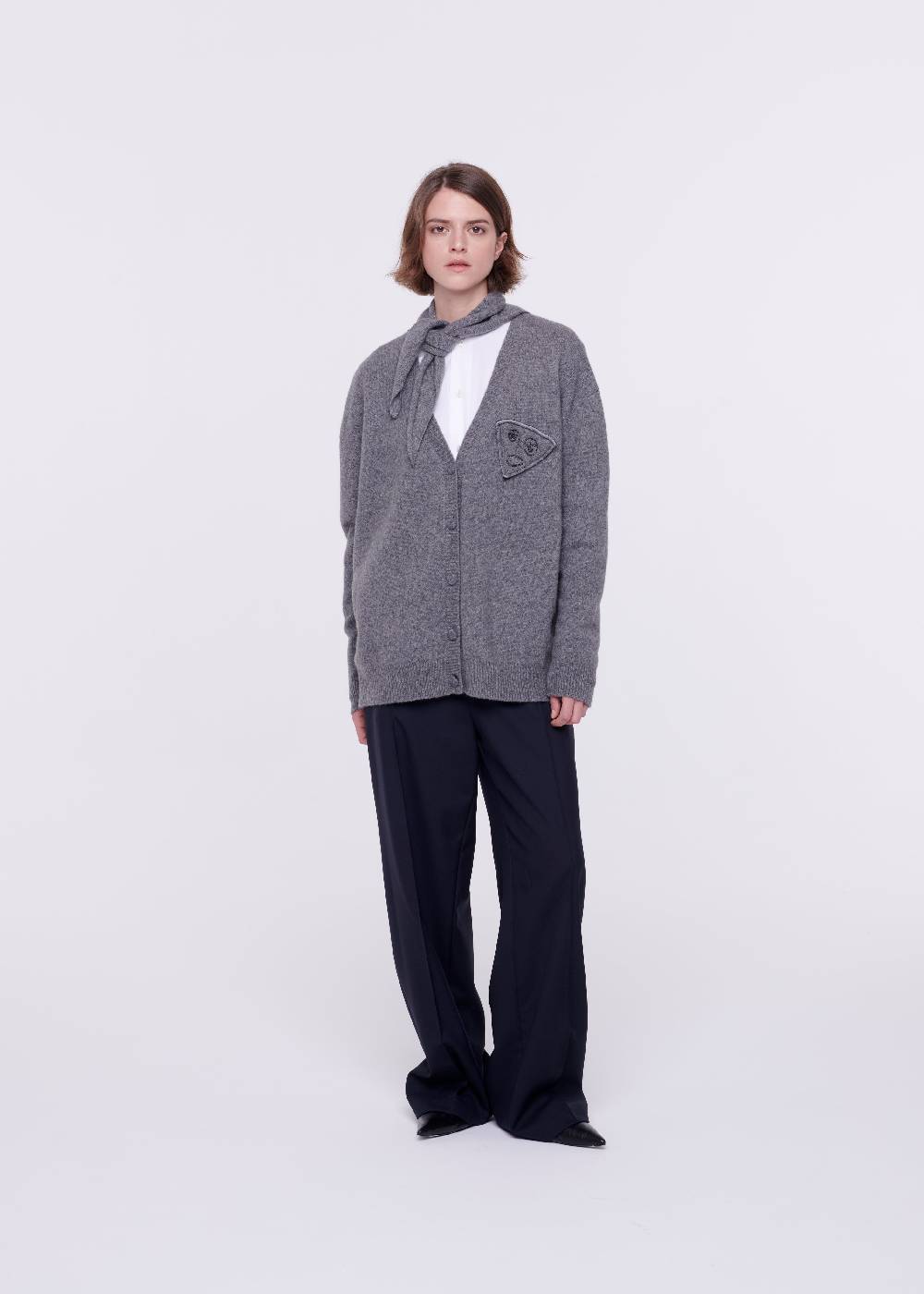 Plan C CARDIGAN IN LANA MERINO CON SCIALLE Duty-free