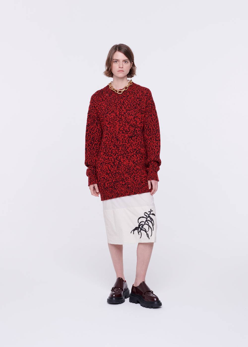 Plan C MAGLIONE DI LANA ROSSO MELANGE 50% di sconto per tempo limitato