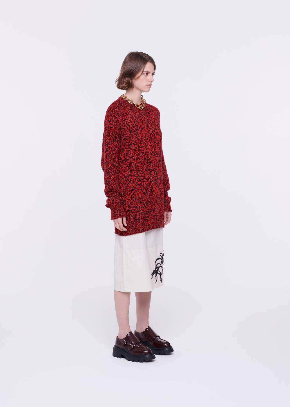 Plan C MAGLIONE DI LANA ROSSO MELANGE 50% di sconto per tempo limitato
