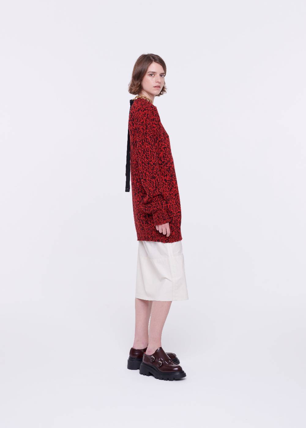 Plan C MAGLIONE DI LANA ROSSO MELANGE 50% di sconto per tempo limitato