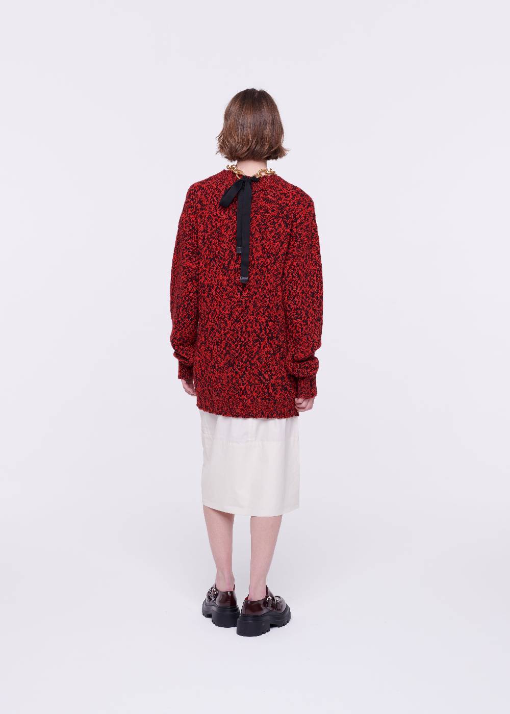 Plan C MAGLIONE DI LANA ROSSO MELANGE 50% di sconto per tempo limitato