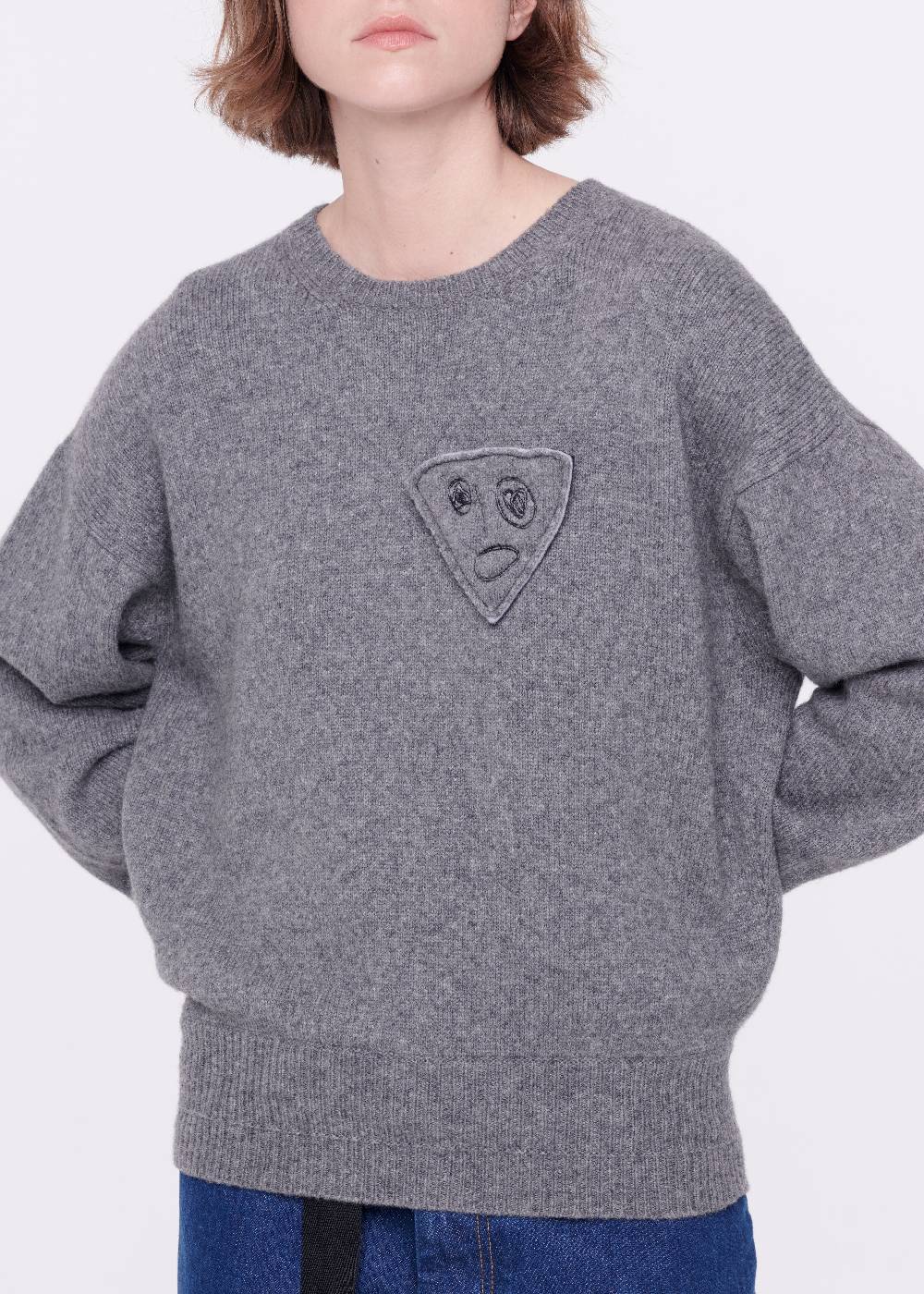 Plan C MAGLIONE GRIGIO IN LANA MERINO Italy