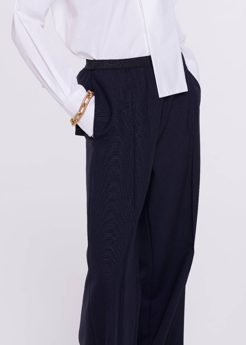 Plan C PANTALONI BLU DI LANA Soddisfazione Garantita