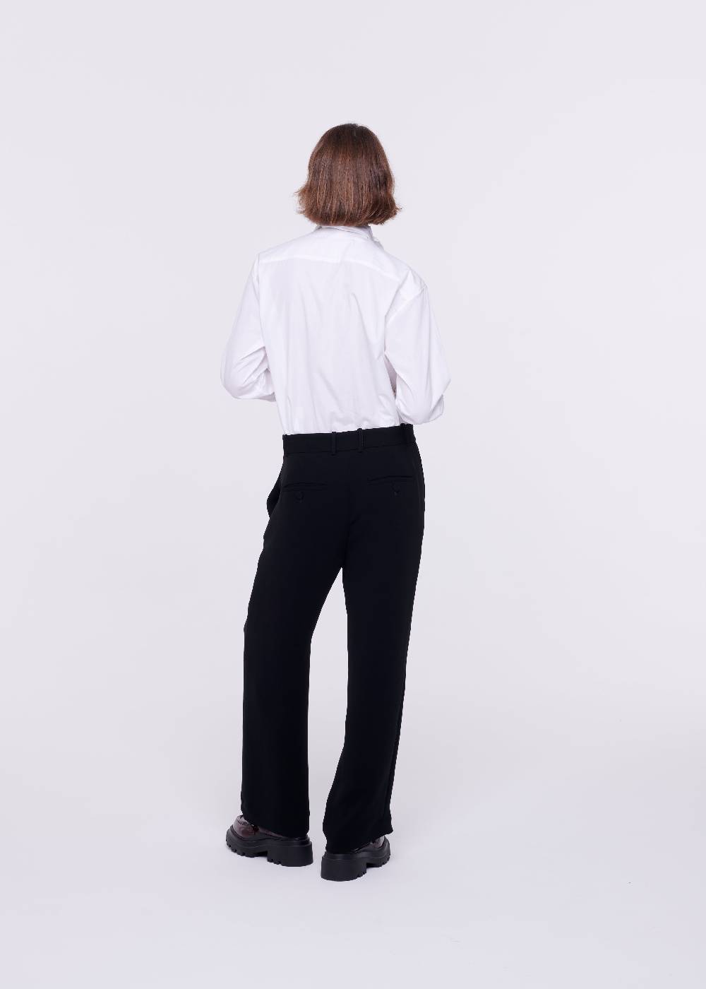 Plan C PANTALONI NERI A GAMBA SVASATA IN CADY Negozi Online