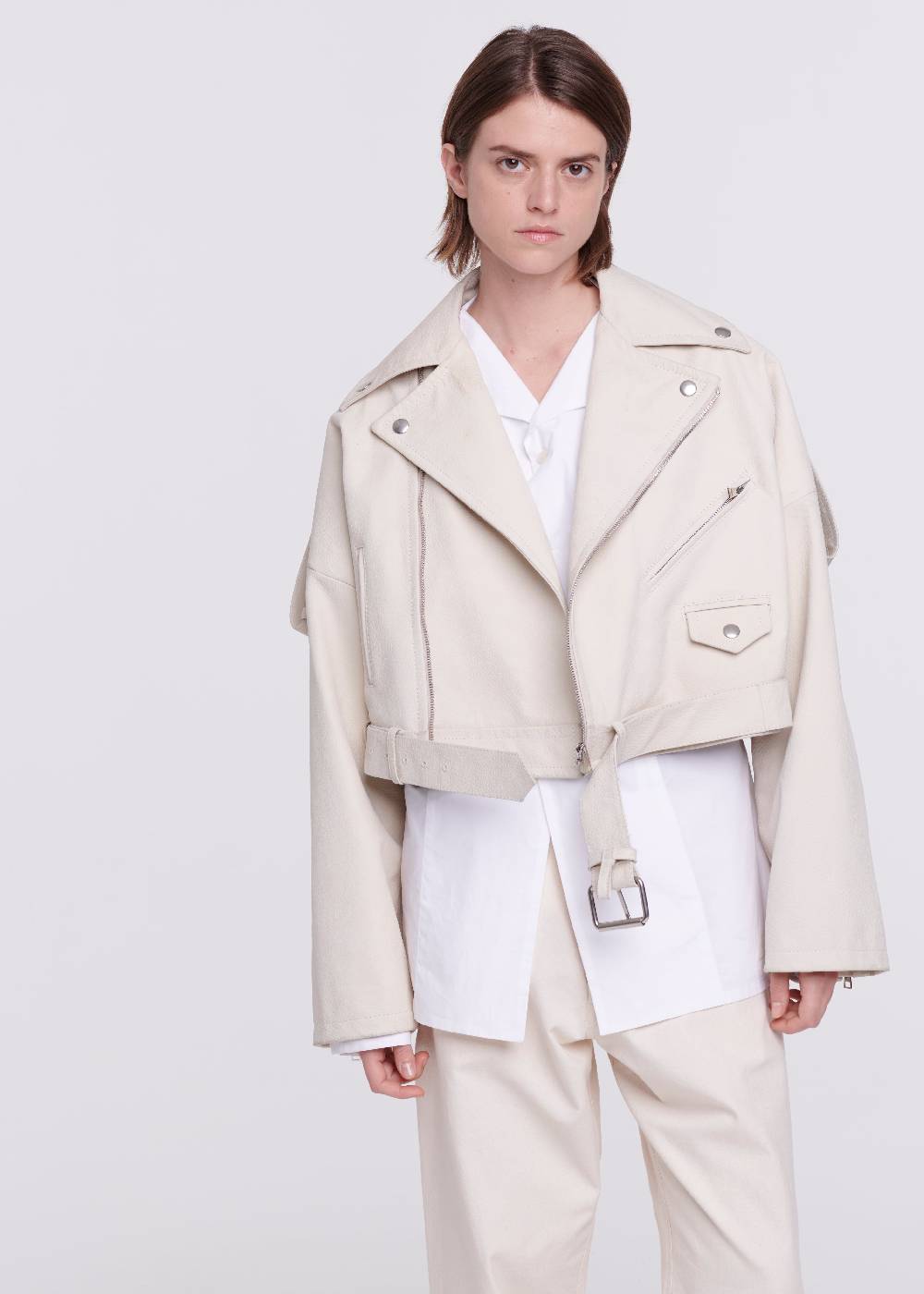 Plan C GIACCA BIKER IN PELLE Sottocosto