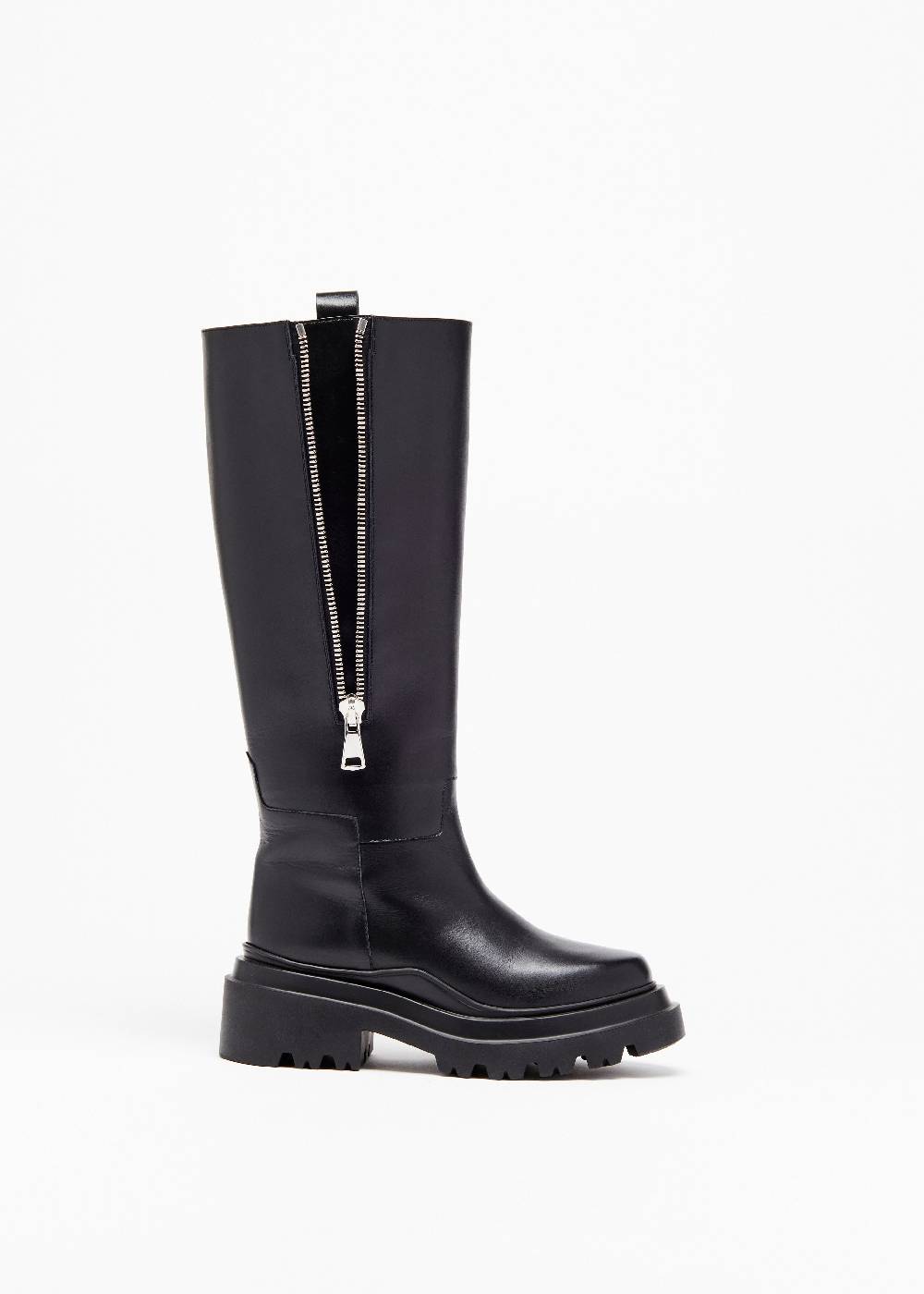 Plan C STIVALI NERI IN PELLE CON SUOLA CHUNKY Sconto