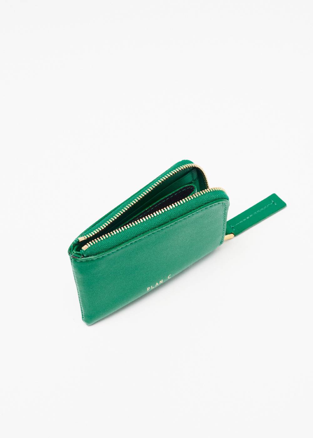 Plan C PORTACARTE VERDE SMERALDO IN PELLE Outlet