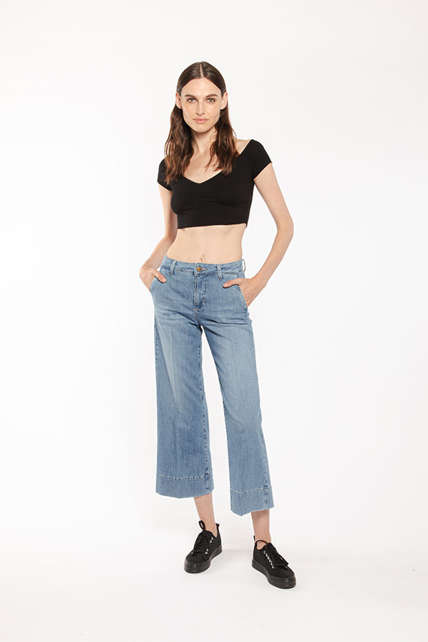 PS. Don't Forget Me EVA MID RISE PALAZZO CROPPED FIT Fino Al -60%