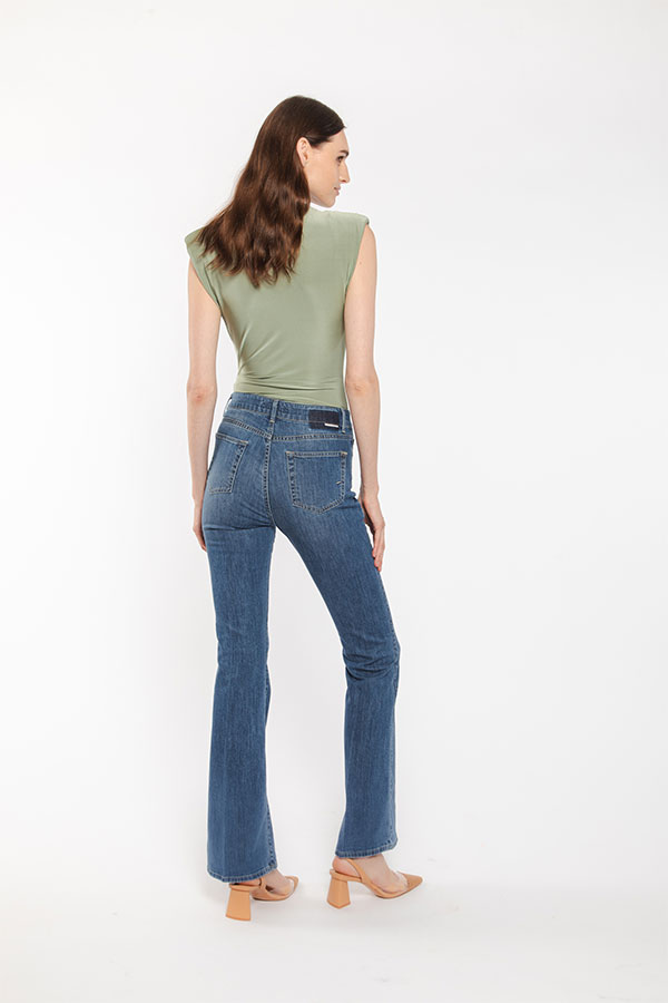 PS. Don't Forget Me MONICA HIGH RISE BELL BOTTOM FIT Vendita Calda