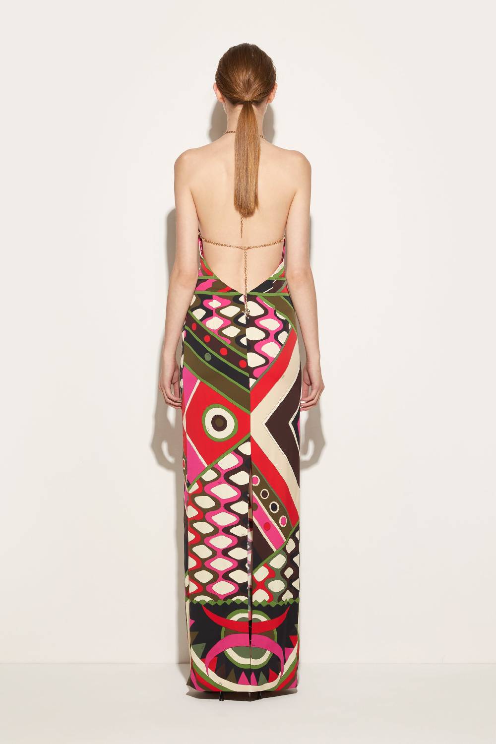 Pucci Abito con stampa Vivara e scollo all'americana Pezzi Unici