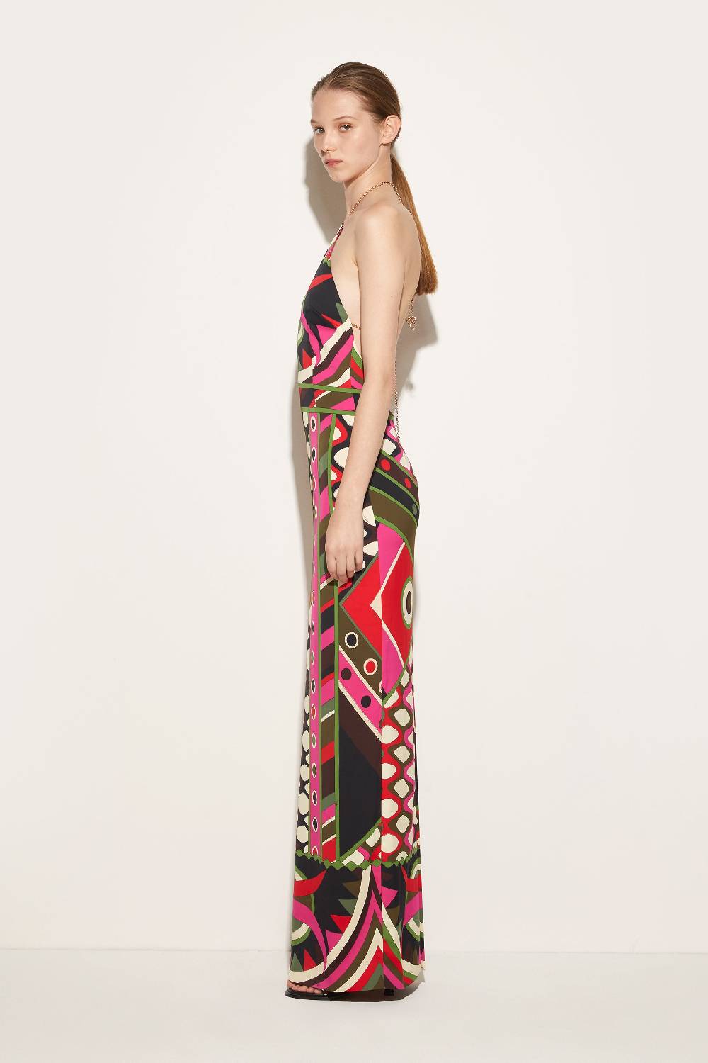 Pucci Abito con stampa Vivara e scollo all'americana Pezzi Unici
