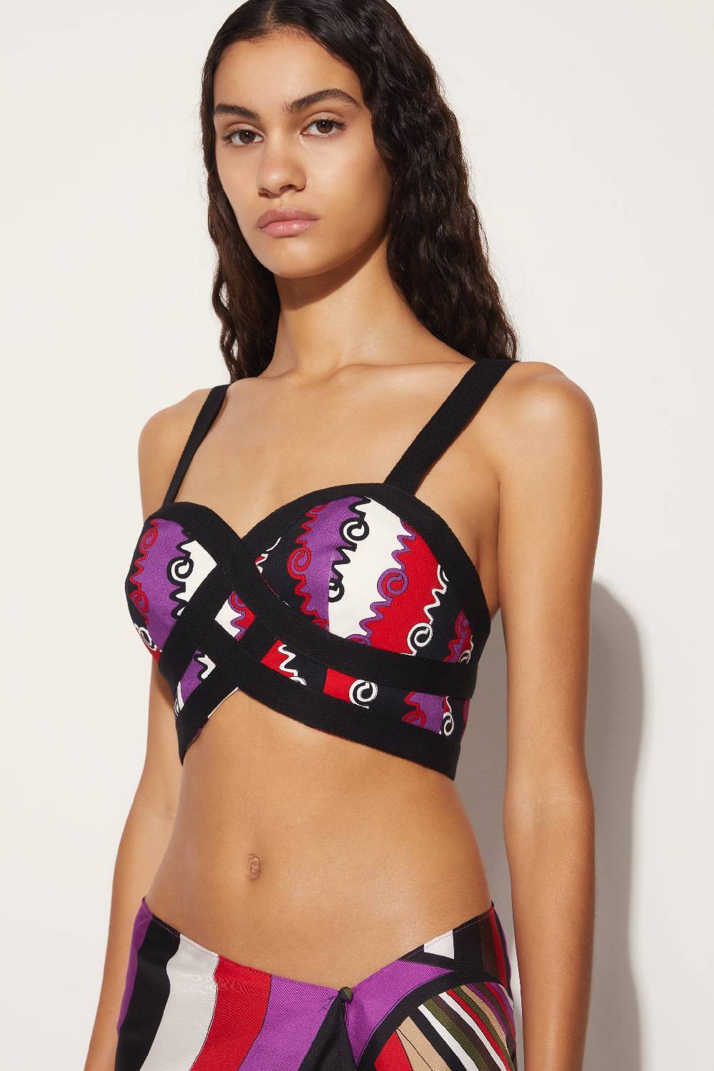 Pucci Top bustier con stampa Chiave Consegna Veloce