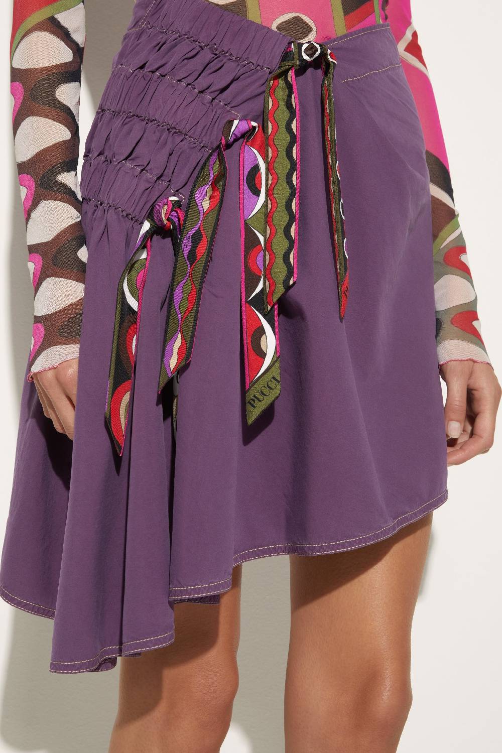 Pucci Minigonna con arricciature e finiture Vivara Promozione Limitata